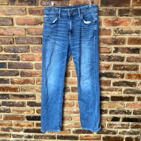 American Eagle Next Level Flex Blue Denim Original Boot Bootcut Jeans Size 31x31 - Picture 2 of 8